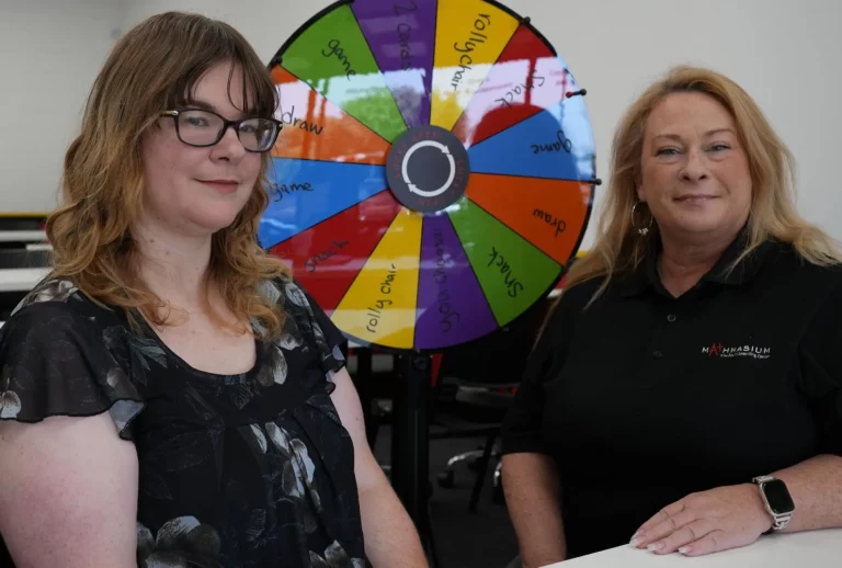 Arlington Mathnasium manager Tori James and district manager Amy Huggins are standing by for those in need of remedial math instruction. (O.K. Carter | Arlington Report)