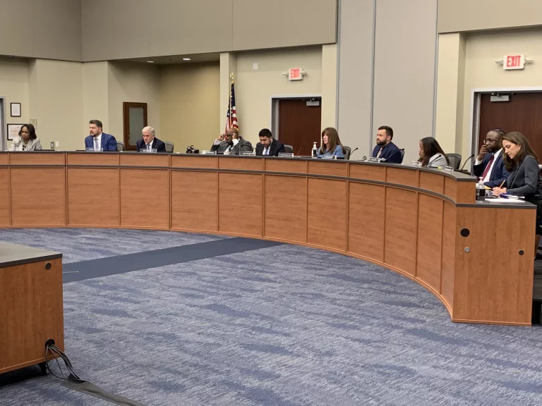 Dallas ISD's school board meets on Aug. 22, 2024, for the first time since the district revealed its own estimated letter grade scores for campuses and the district. Credit: Bill Zeeble / KERA