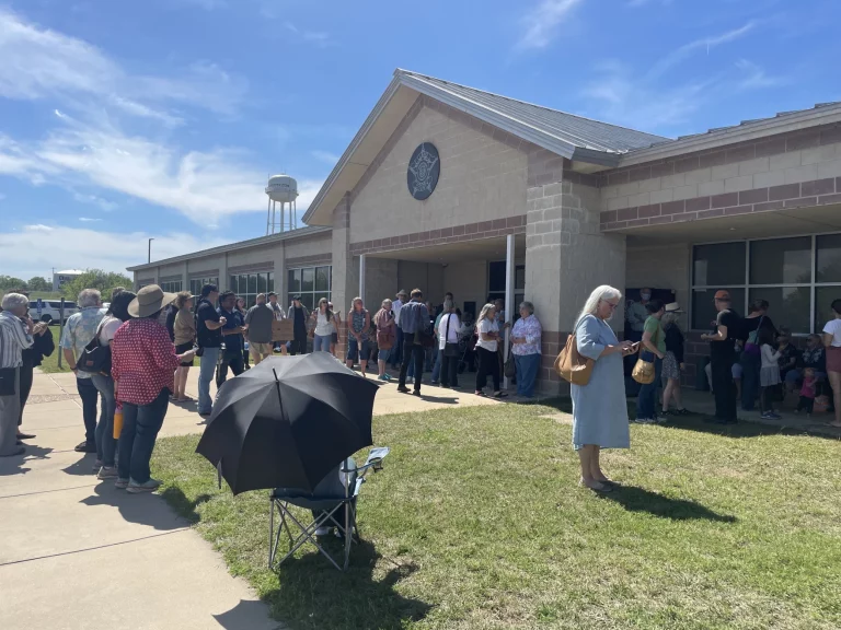 Residents of Llano County waiting to hear if their library system will be shut down on April 13, 2023. / Kayla Padilla / TPR