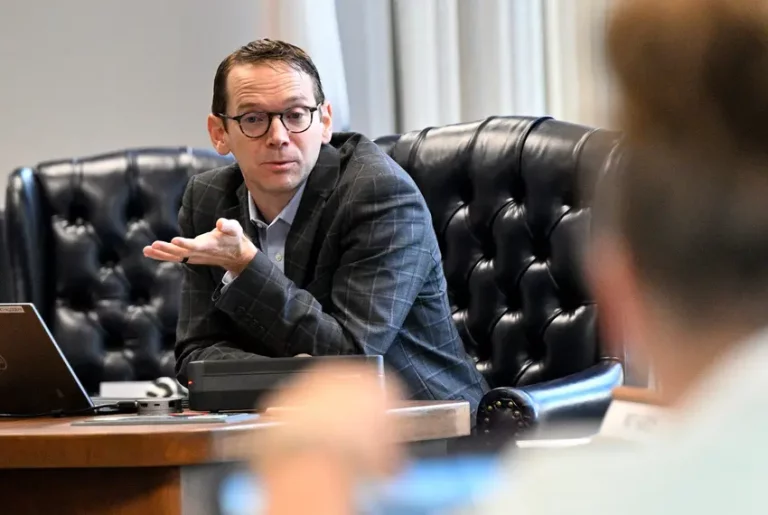 Texas education commissioner Mike Morath addresses the State Board of Education in Austin on June 26. Credit: Olivia Anderson/The Texas Tribune