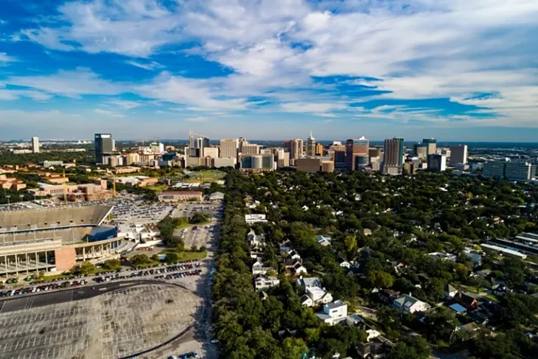 Texas Medical Center aerial skyline view with Rice University and the Southgate neighborhood in the foreground. Davel5957, Getty Images/Stockphoto