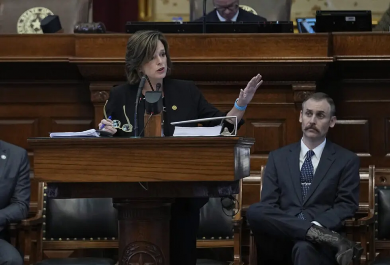 FILE: Rep. Ann Johnson, D – Houston, Vice Chair, speaks during the impeachment proceedings against state Attorney General Ken Paxton in the House Chamber at the Texas Capitol in Austin, Texas, Saturday, May 27, 2023. / AP Photo / Eric Gay