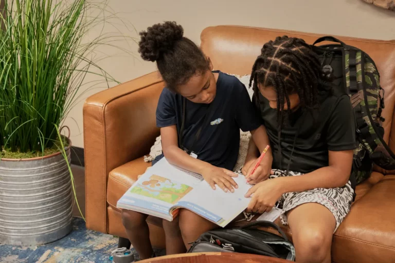 Homeschooling students complete schoolwork on Sept. 23, 2024, at Dasche Homeschool Co-op, which enrolls about 90 families from Tarrant and Ellis counties. (Courtesy photo | Danielle Smallwood, Dasche)