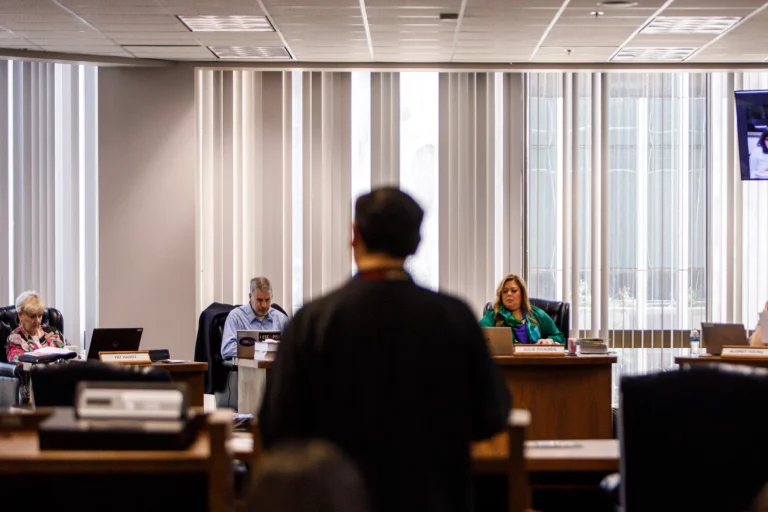 The Texas State Board of Education is scheduled to vote in late November on whether to approve state-developed instructional materials. / Julius Shieh / KUT News