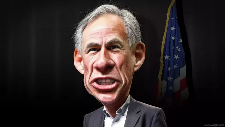 Gov. Greg Abbott got mad on X over a hidden camera video with an Irving ISD employee "Caricature: Texas Governor Greg Abbott" by DonkeyHotey is marked with CC BY-SA 2.0.