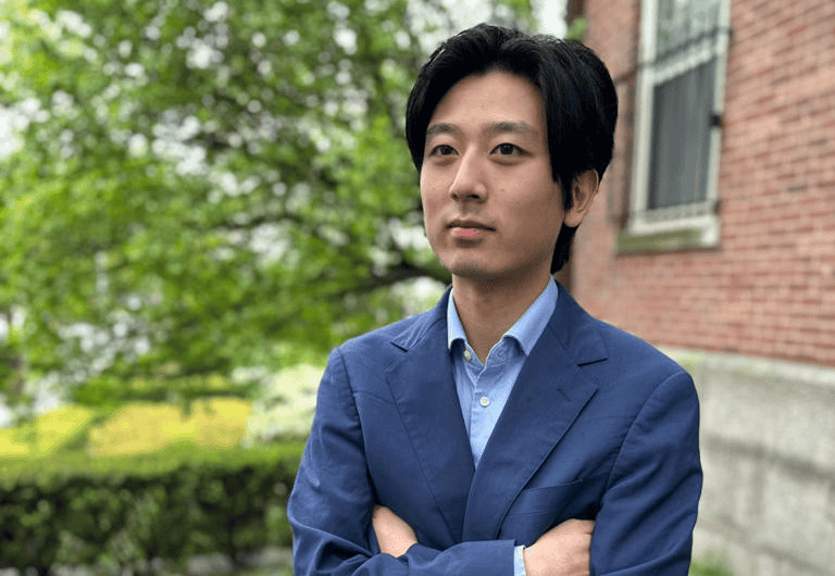 Alex Shieh outside his dorm at Brown University. Mark Patinkin/The Providence Journal